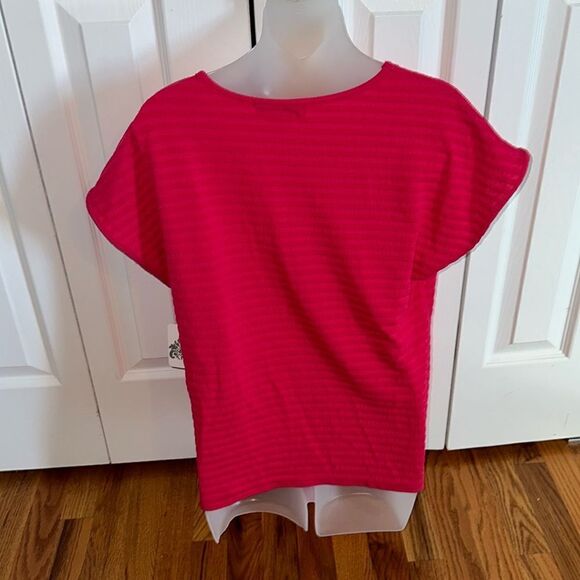 Wilde Hot Pink Women’s Front Loop Tie Top Shirt Blouse Small S NWT - Picture 7 of 8